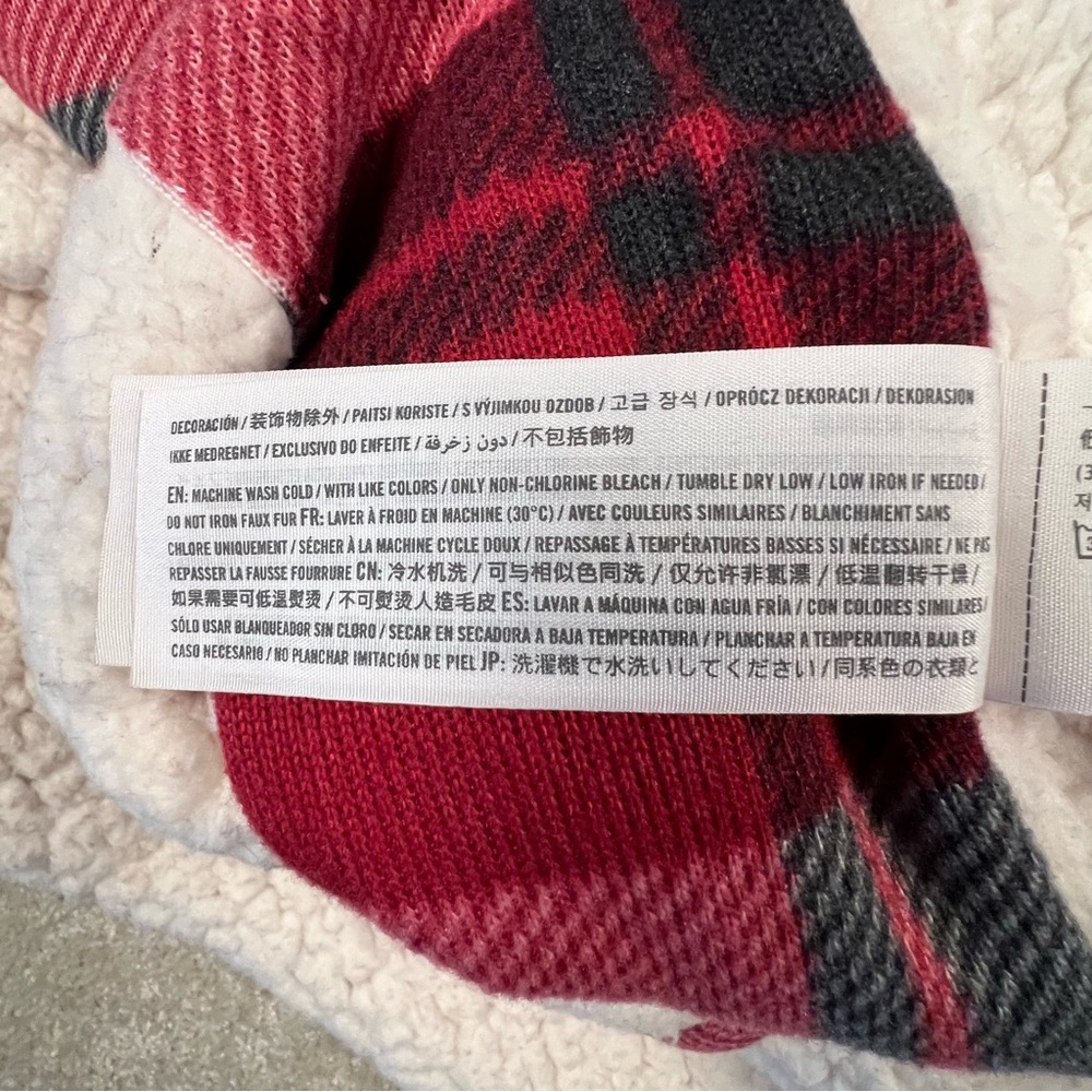 Abercrombie Red Plaid Open Front Cardigan Jacket Sherpa Lined Long Comfy Women S - Picture 12 of 12